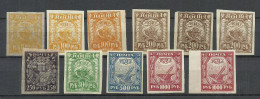 RUSSLAND RUSSIA 1921 Small Lot From Michel 156 - 161 * Incl. Paper Types - Neufs