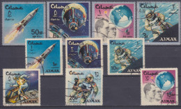 1966 Ajman 93-102 Used Space Exploration - Asia