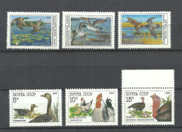 RUSSLAND RUSSIA 1990 Michel 6099 - 6104 MNH Birds Vögel Enten Hühner - Anatre