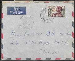 Congo.  Stamp Sc. 89 On Commercial Air Mail Letter, Sent On 25.10.1960 From Pointe-Noire To France - Storia Postale