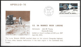 US Space Cover 1972. "Apollo 16" Moon Landing ##04 - Stati Uniti