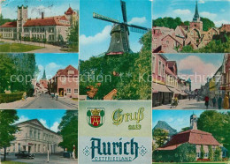 73083268 Aurich Ostfriesland Windmuehle Kirche Panorama Aurich Ostfriesland - Aurich