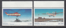 2013 Greenland Civil Aircraft Helicopters Complete Set Of 2 MNH @BELOW Face Value - Nuevos