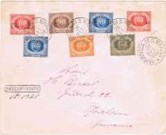 S. Marino San Marino 28-09-1892. (sm27) Busta Affrancata Con L’emissione Completa Dei Soprastampati, Tra Cui Il Raro 30c - Storia Postale