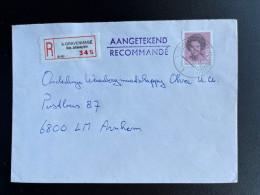 NETHERLANDS 1985 REGISTERED LETTER 'S GRAVENHAGE KON. JULIANAPLEIN TO ARNHEM NEDERLAND AANGETEKEND - Lettres & Documents