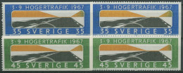Schweden 1967 Verkehr Verkehrsführung Rechtsverkehr 588/89 Postfrisch - Nuovi