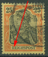 Deutsches Reich 1900 Germania REICHSPOST M. Plattenfehler 58 II Gestempelt - Varietà & Curiosità