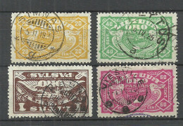 LITAUEN Lithuania 1924 Michel 220 - 223 O Symnas Alytus Kaunas Viešvile - Lituanie