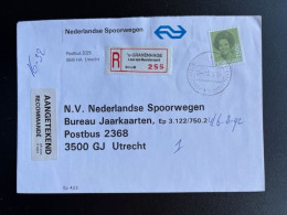 NETHERLANDS 1992 REGISTERED LETTER 'S GRAVENHAGE LAAN VAN MEERDERVOORT TO UTRECHT 01-09-1992 NEDERLAND AANGETEKEND - Lettres & Documents