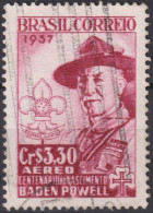 1957 Brasilien ° Mi:BR 913, Sn:BR C87, Yt:BR PA75, Centenary Of The Birth Of Lord Baden-Powell, Pfadfinder - Usati