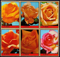 Ajman Roses Garden Flowers Plants Nature 6v Set MNH - Otros & Sin Clasificación