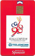 Malaysia - Kadfon (Chip) - Kuala Lumpur '98 Games, Gem1B Not Symm. Red, 1998, 5RM, Used - Maleisië