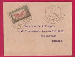 TUNISIE ZARZIS POSTE AERIENNE 1919 AU DOS BERGANE POSTE AERIENNE LETTRE - Covers & Documents