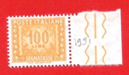 1991 (122) Segnatasse Stelle LV Tipo Lire 100 Nuovo (scritta IPZS In Basso) - Postage Due