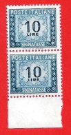 1962/66 (113/II) Segnatasse Stelle LV Tipo Lire 10 Nuovo - Taxe