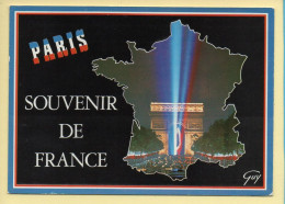 PARIS La Nuit : Souvenir De France / Les Champs-Elysées Et L'Arc De Triomphe De L'Etoile Illuminée - París La Noche