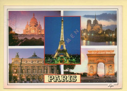 PARIS la Nuit : Multivues / CPM (Ed: ABEILLE-CARTES) (voir Scan Recto/verso) - Parigi By Night