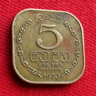 Sri Lanka Ceylon 5 Cents 1970 KM# 129 Lt 427 *VT Ceylan Ceilan - Sri Lanka