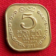 Sri Lanka Ceylon 5 Cents 1971 KM# 129 Lt 288 *VT Ceylan Ceilan - Sri Lanka (Ceylon)