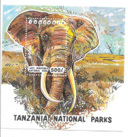 Tanzania 1993 National Parks Elephant S/S MNH - Tanzania (1964-...)