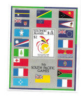 Solomon Islands 1991 9th South Pacific Games Flags S/S MNH - Solomon Islands (1978-...)