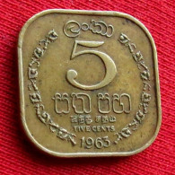 Sri Lanka Ceylon 5 Cents 1963 KM# 129 Lt 59 *VT Ceylan Ceilan - Sri Lanka (Ceylon)
