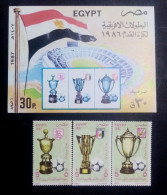 Egypt 1987, Complete SET Of The African Nations Cup Winners & It's Souvenir Sheet, MNH - Nuevos
