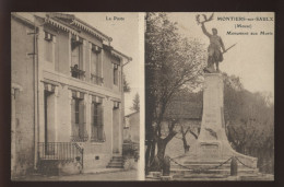 55 - MONTIERS-SUR-SAULX - LA POSTE ET LE MONUMENT AUX MORTS PAR GUIMARD - ARCHITECTURE ART NOUVEAU - SANS EDITEUR - Montiers Sur Saulx