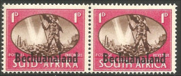 184 Bechuanaland Overprint Surcharge 1d South Africa Bilingual Pair MH * Neuf CH (BEC-23) - 1885-1964 Bechuanaland Protectorate