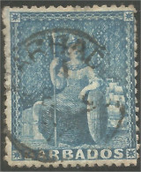 176 Barbados Britannia 1p Blue (BBA-125) - Barbados (...-1966)