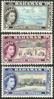 164 Bahamas 6d 8d 10d Bateau Avion Ship Airplane Plage Beach Hotel MNH ** Neuf SC (BAH-31) - 1859-1963 Crown Colony