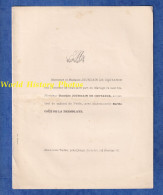 Faire Part De Mariage - 1881 - TADEN Prés DINAN Château - Timothée JOURDAIN De COUTANCE & Berthe COÜE De La TREMBLAYE - Mariage