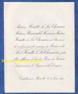 Faire Part De Mariage - 1893 - CASTELLAMARE Marseille - Misel HOUÏTTE De La CHESNAIS & Vicomte Henri De VARAX 9e Dragons - Mariage