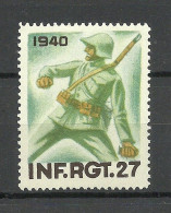 SCHWEIZ Switzerland 1940 Soldatenmarke Inf. Rgt. 27 MNH Military - Viñetas
