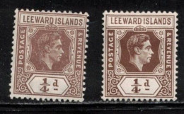 LEEWARD ISLANDS Scott # 103, 103a MH - KGVI - Leeward  Islands