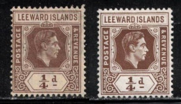 LEEWARD ISLANDS Scott # 103, 103a MH & MNG- KGVI - Leeward  Islands