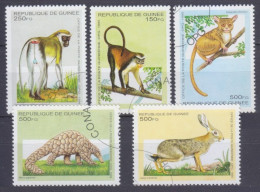 1995 Guinea 1533-1537 Used Fauna 3,80 € - Monkeys