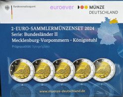 2 Euro Gedenkmünze 2024 Nr. 4 - BRD Deutschland / Germany - Mecklenburg-Vorpommern PP Proof ADFGJ 5x - Allemagne