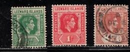 LEEWARD ISLANDS Scott # 104-6 Used - KGVI - Leeward  Islands