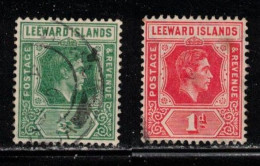 LEEWARD ISLANDS Scott # 104-5 Used - KGVI - Leeward  Islands