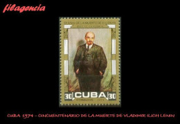 CUBA MINT. 1974-04 50 ANIVERSARIO DE LA MUERTE DE VLADIMIR ILICH ULIANOV LENIN - Ungebraucht
