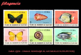 CUBA MINT. 1974-14 FAUNA. 175 NATALICIO DEL NATURALISTA FELIPE POEY - Neufs