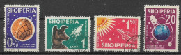 ALBANIA  1962 SATELLITI DIVERSI  YVERT. 585-588 USATA VF - Albanien