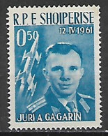 ALBANIA  1962 GAGARIN E SATELLITE VOSTOK YVERT.  564 MNH XF - Albanie