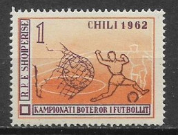 ALBANIA  1962 COPPA DEL MONDO DI CALCIO IN CILE  YVERT. 581 MNH XF - Albanie