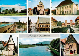 73847410 Minden  Westfalen Weser Hallenbad Dom Buecherei Kanalbruecke Rathaus Sc - Minden