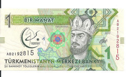 TURKMENISTAN 1 MANAT 2017 UNC P 36 - Turkmenistán