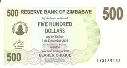 ZIMBABWE 500 DOLLARS 2006 UNC P 43 - Zimbabwe