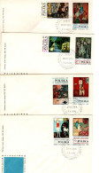 Poland 1970 Stamp Day,set Of 4 First Day Covers - FDC