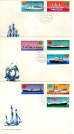 Poland 1971 Polish Ships, Set 3 First Day Covers - FDC
